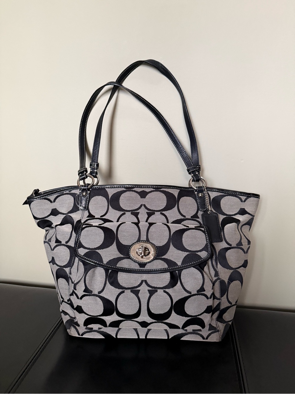 Coach Y2K Signature Canvas Tote Bag in Black/Grey